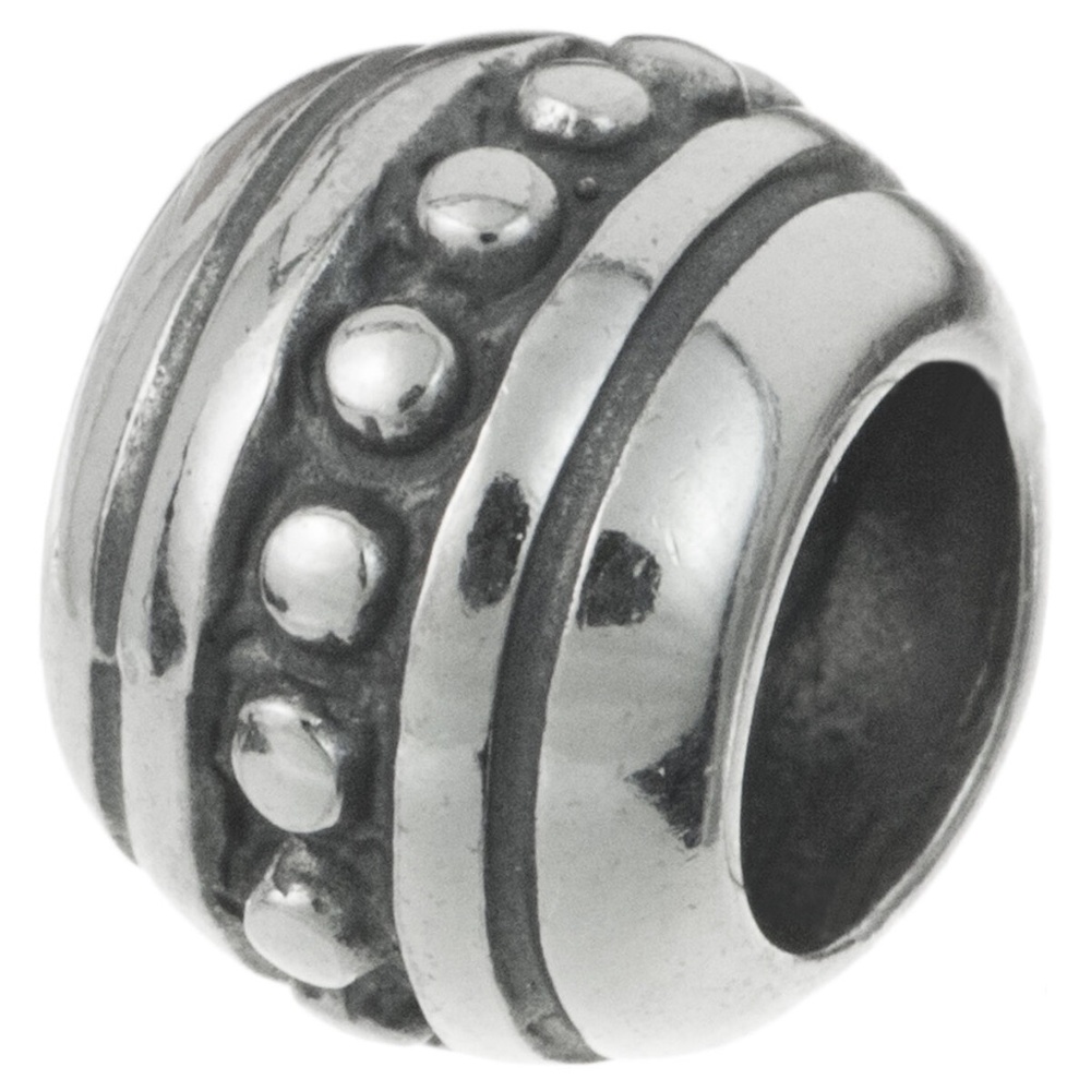 Pandora- Round Dot Stripe Bead Charm